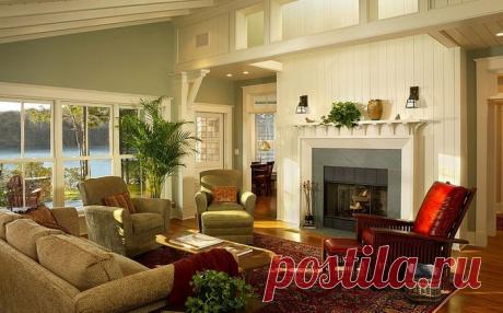 Очарование зелёного — 15 потрясающих гостиных