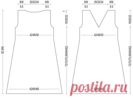 Orange A-line dress free pattern