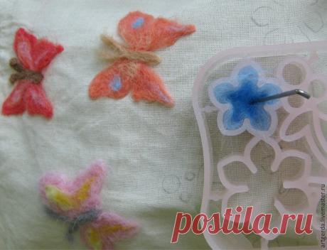 Декорируем летнюю сумку. Делаем шерстяную аппликацию на хлопке - Ярмарка Мастеров - ручная работа, handmade