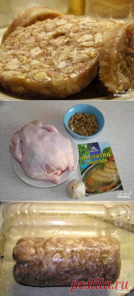 Куриный рулет в бутылке