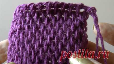 Узор рогожка тунисским крючком (Tunisian crochet knitting pattern) Этот узор хорошо будет смотреться на пледах, только нужно края обвязать. так же таким узором можно связать головной убор по кругу, который здесь https://www....