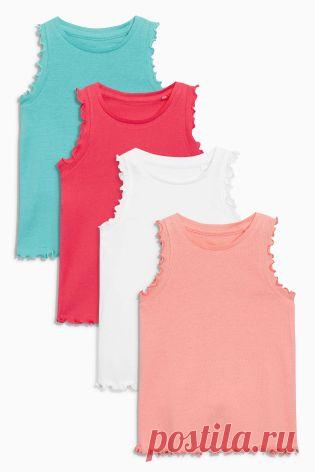 Купить Четыре майки с рюшами (3 мес.-6 лет) - Покупайте прямо сейчас на сайте Next: Россия