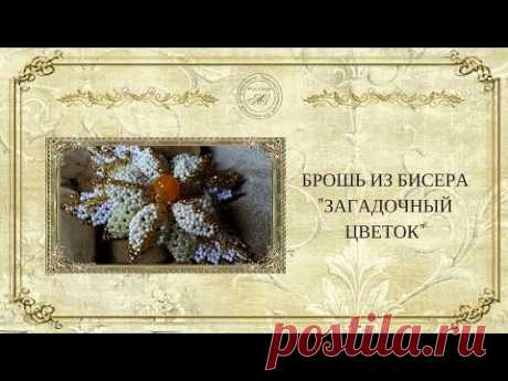☀Брошь из бисера «Загадочный цветок»  :мастер-класс»: ☀