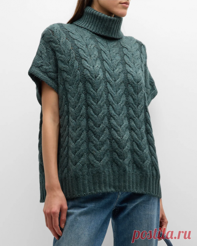 Безрукавка с красивыми широкими жгутами (схема узора)