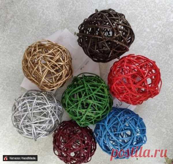 Шары из ивовых веток на Новогоднюю елку ручной работы купить в Минске и Беларуси, цены на HandMade