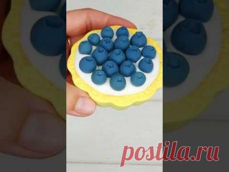 Шикарный пирог с черникой/ из полимерной глины #diy #art #polymerclay #shotrs