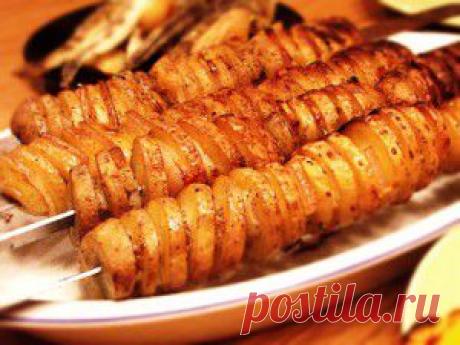 Кебаб из картофеля с салом,шашлыки+ гриль и барбекю