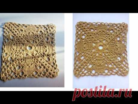 Простой А может и Не простой квадрат крючком НЕОБЫЧНЫЙ КВАДРАТНЫЙ МОТИВ