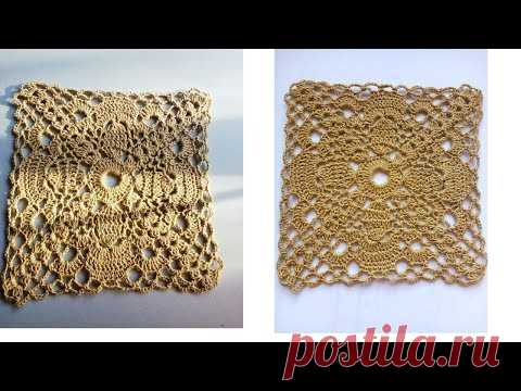 Простой А может и Не простой квадрат крючком НЕОБЫЧНЫЙ КВАДРАТНЫЙ МОТИВ