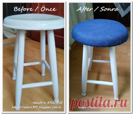 NaLaN'ın Dünyası  #nlndnys #diy: 💜NaLaN'ın ATÖLYESİ💜 Diy - Tabure Yenileme &amp;#9996;