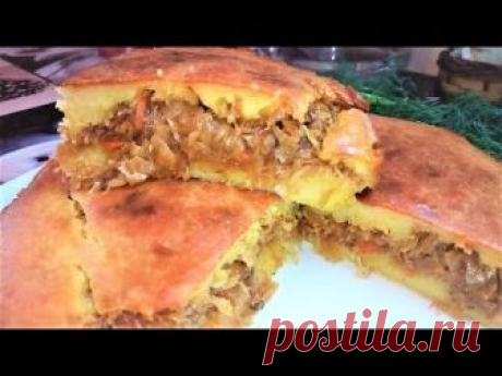 Пирог с капустой. Заливной пирог. Очень удачный рецепт на раз два
