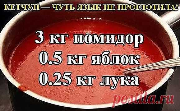 Кетчуп — чуть язык не проглотила! | Naget.Ru
3 кг помидор
0.5 кг яблок
0.25 кг лука