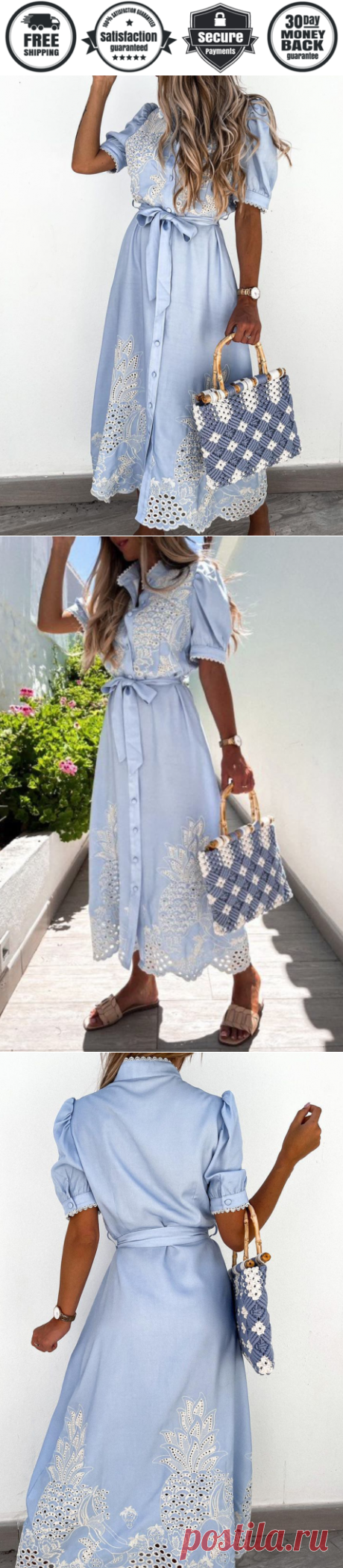 Casual Solid Split Joint Turndown Collar Shirt Dress Dresses - Cicicloth