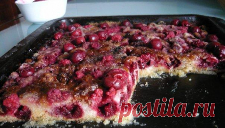 Ленивый пирог с вишнями(пост)