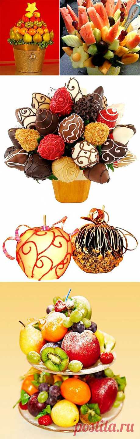 БУКЕТЫ из ФРУКТОВ. Фруктовые букеты. Как делать БУКЕТЫ ИЗ ФРУКТОВ, ЯГОД, ОВОЩЕЙ. Букеты из фруктов своими руками