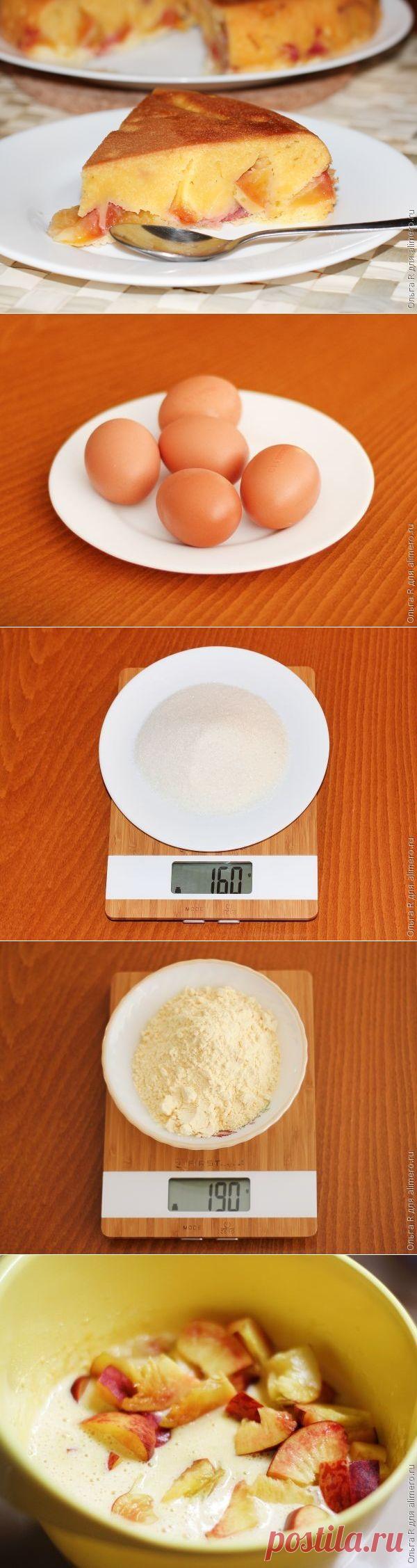 Персиковая шарлотка с цедрой лайма в мультиварке