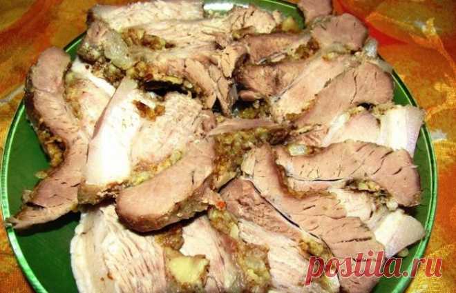 Сочная и вкусная грудинка со специями в пакете. Объедение!