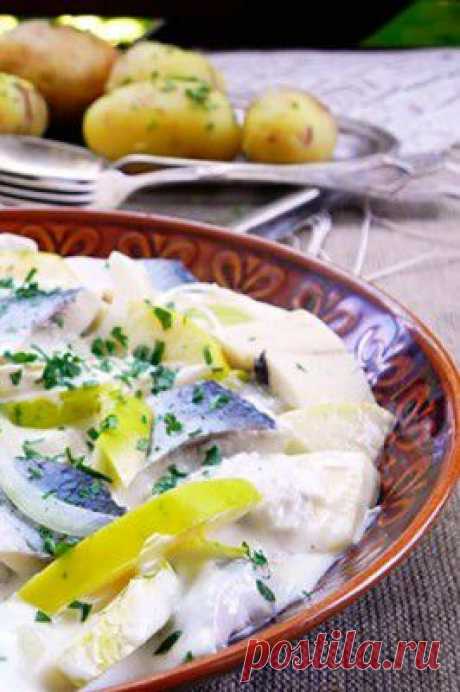 Сельдь в сметане - пошаговый рецепт с фото | Закуски | Вкус Онлайн - кулинарные рецепты