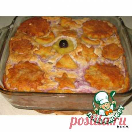 Творожное пирожное с яблоками - кулинарный рецепт