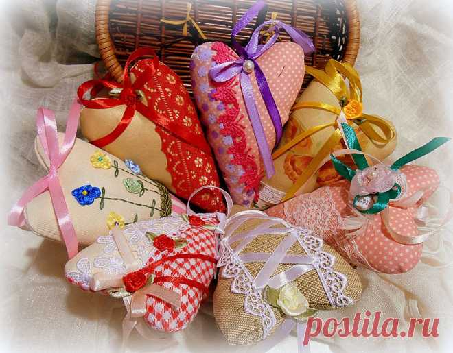 сердечки текстильные