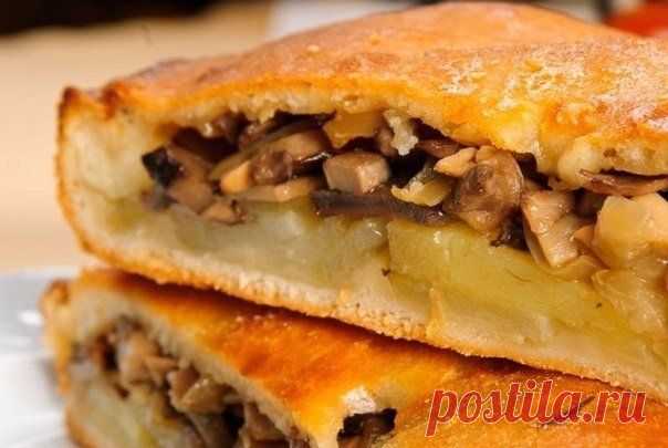 Как приготовить слоёный пирог с грибами и картофелем - рецепт, ингридиенты и фотографии