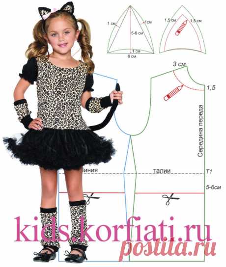 Выкройка карнавального костюма для девочки от Анастасии Корфиати