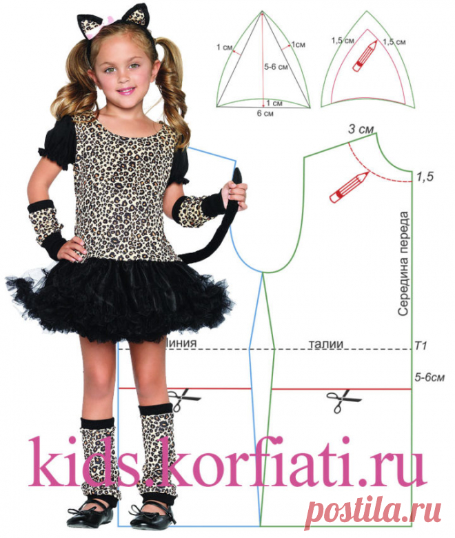 Выкройка карнавального костюма для девочки от Анастасии Корфиати