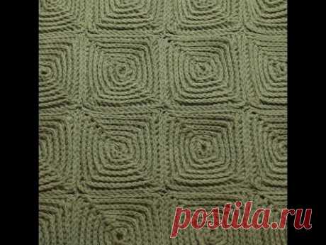 ВЯЗАНИЕ КРЮЧКОМ КВАДРАТ РЕЛЬЕФНЫМИ СТОЛБИКАМИ.Granny Squares Crochet