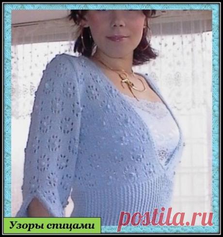 Простые, ажурные узоры спицами | Узоры спицами | Яндекс Дзен