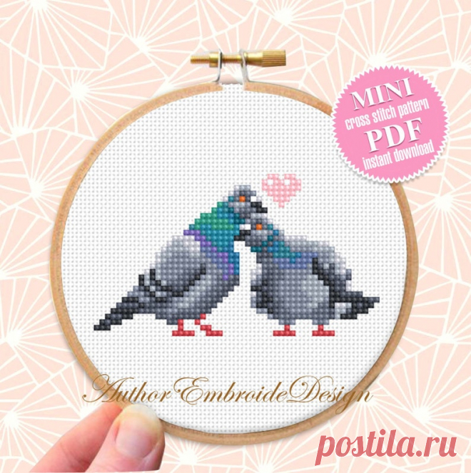 Par de palomas patrón de punto de cruz Descargar PDF Gráfico de punto de cruz de pájaros de San Valentín Mini punto de cruz de paloma Regalo amante de las aves Pareja de palomas K30 - Etsy España