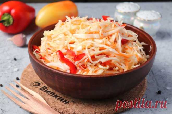 Маринованная капуста с болгарским перцем быстрого приготовления: рецепт с фото