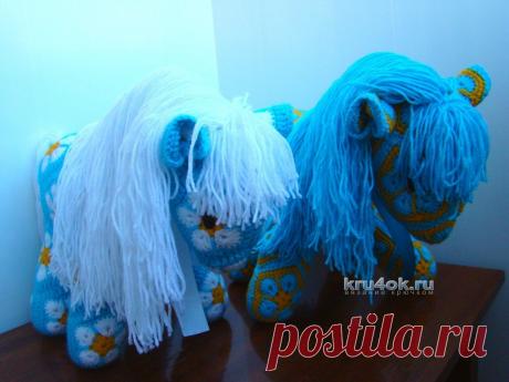 Лошадка из мотивов Африканский цветок - вязание крючком на kru4ok.ru