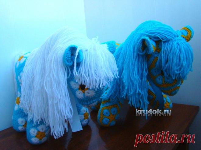 Лошадка из мотивов Африканский цветок - вязание крючком на kru4ok.ru