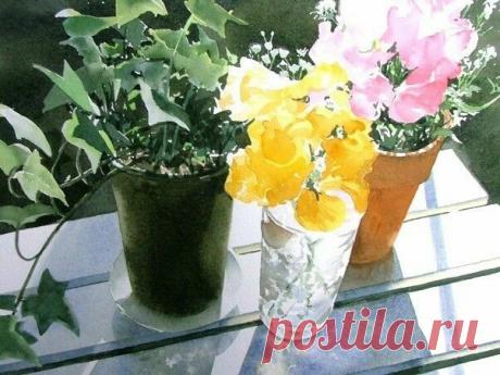 Японская живопись – акварель Абе Тошиюки