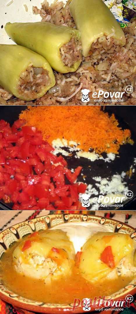 Перец, фаршированный курицей и рисом — Рецепт приготовления с фото — Горячие блюда, Блюда из фарша