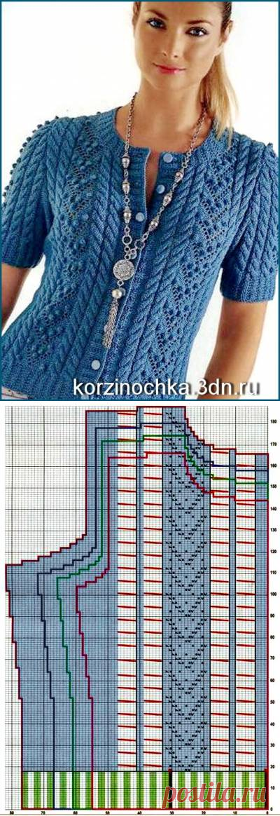 Ажурная вязаная спицами кофточка - 17 Января 2016 - Вязание спицами, модели и схемы для вязания на спицах