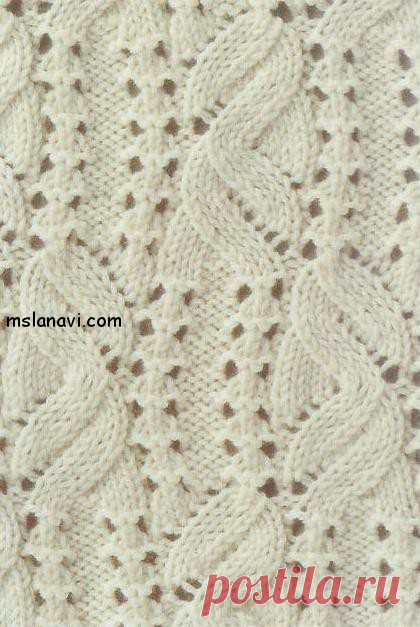 Ажурный узор спицами №14 | Вяжем с Лана Ви