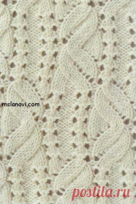 Ажурный узор спицами №14 | Вяжем с Лана Ви