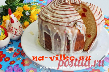 Вкусный пасхальный кулич с сушеной вишней – рецепт с фото