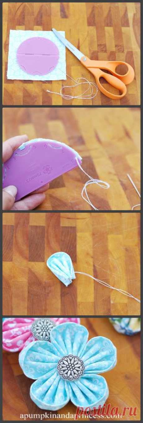 Круглый Лепесток Kanzashi Цветок Учебник - тыква и принцесса