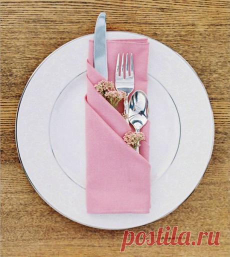 Салфетки, сложенные в виде трех кармашков, очень простой и красивый способ сервировки праздничного стола / Живой лёд глобальных вопросов