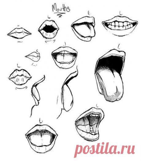 Рисуем губы.
