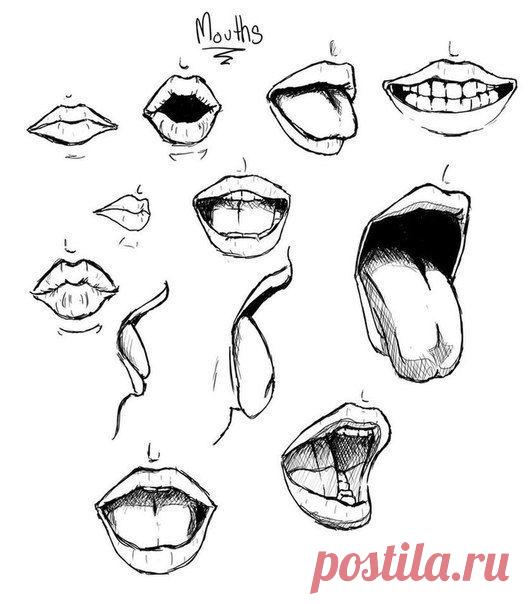 Рисуем губы.