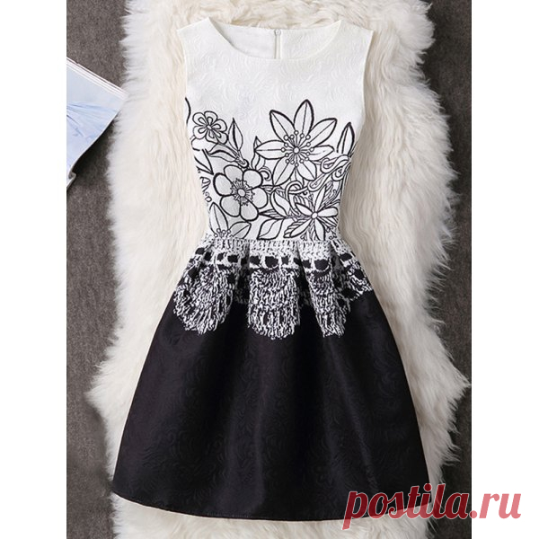 Floral Sleeveless Back Zip A-Line Dress I like this. Do you think I should buy it?