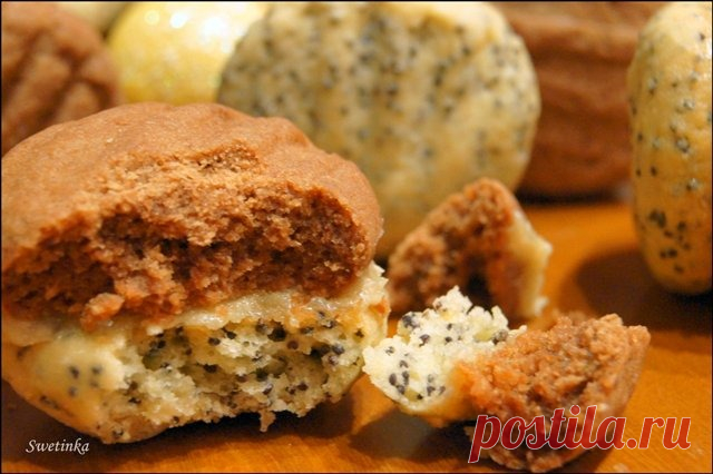 Печенье песочное с кремом из халвы Кулинарный рецепт