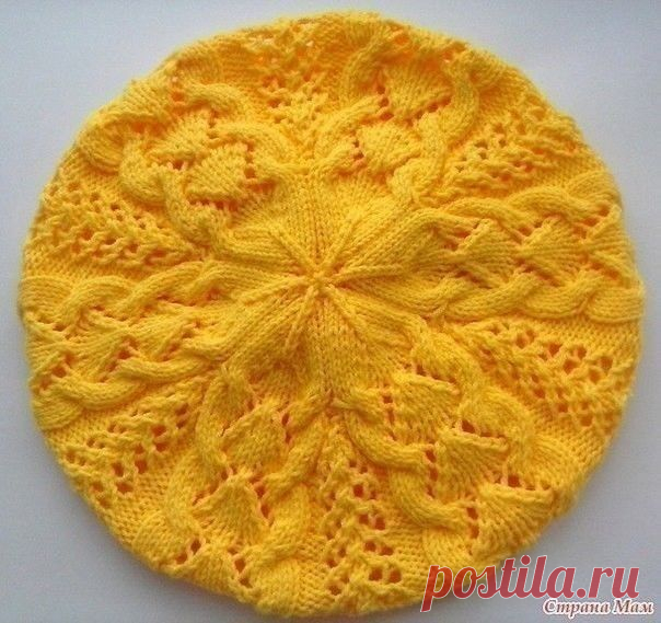 Ажурный берет с красивыми узорами на спицах — DIYIdeas