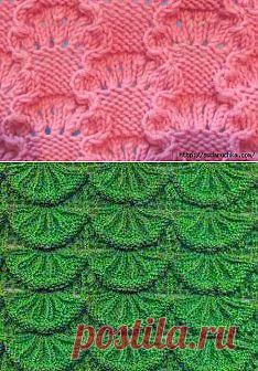 Узор для вязания спицами - гребешки. Схемы для вязания..
