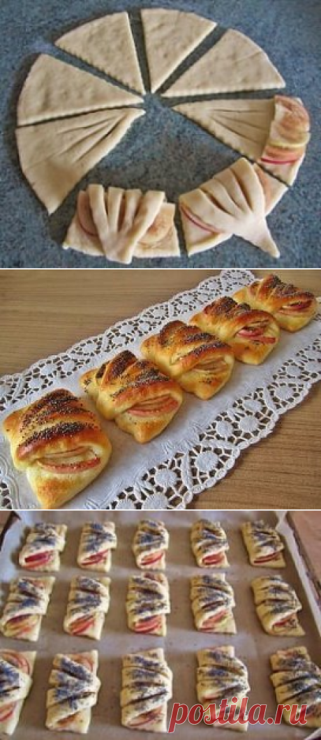 Конвертики с яблоками из ТВОРОЖНОГО теста