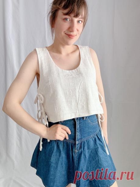 Side Tie Tank Top Sewing for Beginners | Free Pattern in 9 Sizes - Sparrow Refashion: A Blog for Sewing Lovers and DIY Enthusiasts