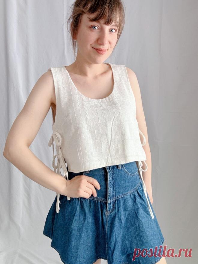 Side Tie Tank Top Sewing for Beginners | Free Pattern in 9 Sizes - Sparrow Refashion: A Blog for Sewing Lovers and DIY Enthusiasts